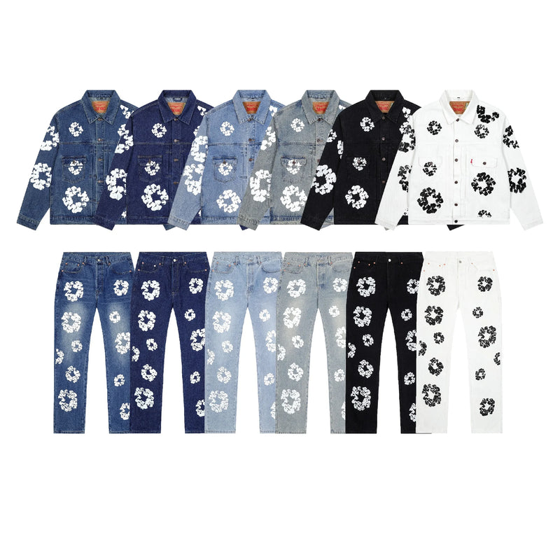 Denim Tears Cotton Flower Denim Jacket & Jeans Set | 7571402359