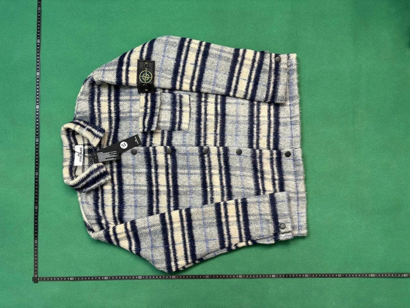 Stone Island Striped Flannel Shirt Jacket | 7576148509