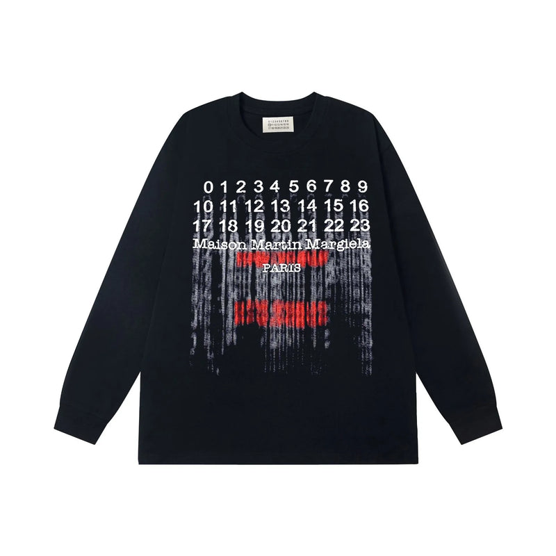 Maison Margiela Numbers Print Long-Sleeve T-Shirt