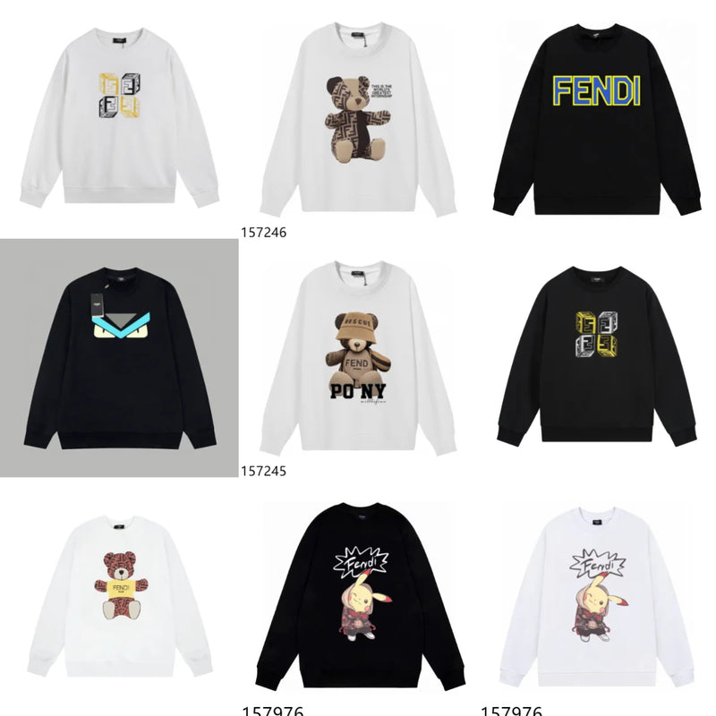 FENDI FF Logo / Teddy Bear / Monster Eyes / Pikachu Print Hoodies [Multiple Styles]