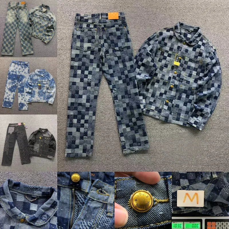 Louis Vuitton Damier Denim Jacket & Pants Set [39 styles] | 7614069159