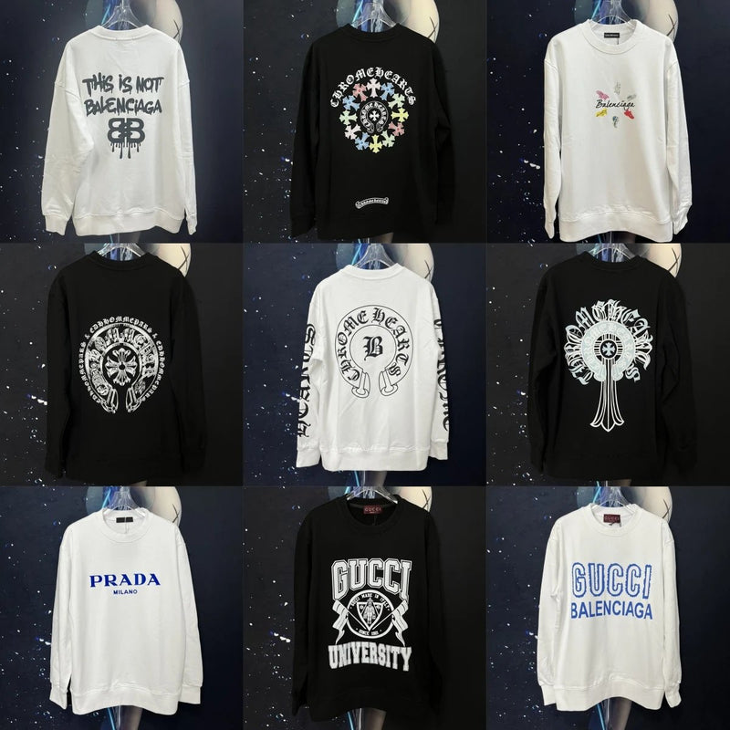 Balenciaga, Chrome Hearts, Prada, Gucci Logo Hoodies/Sweaters [40 styles]