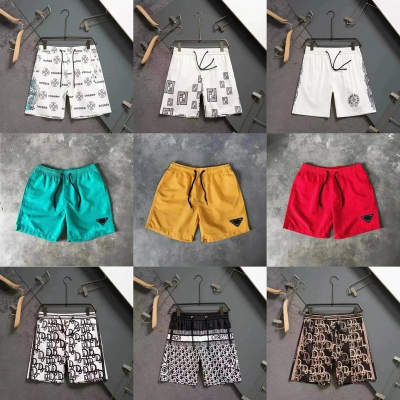 Dior Oblique, Prada Triangle, Fendi FF, and Gucci Print Shorts