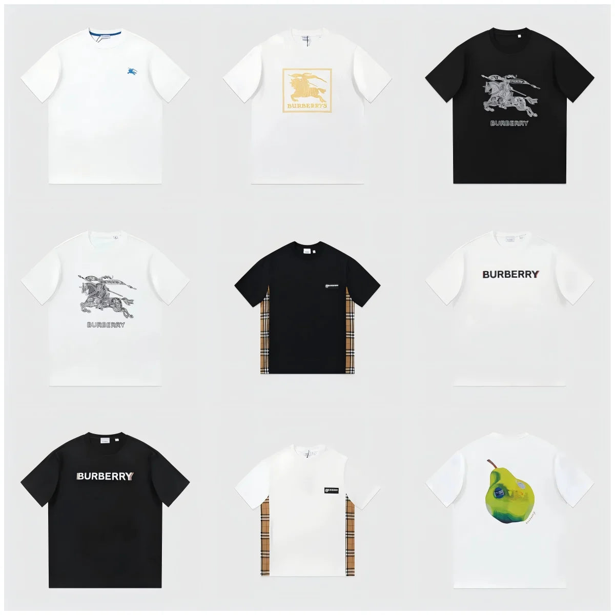 Burberry Equestrian Knight and Check Pattern T-Shirts