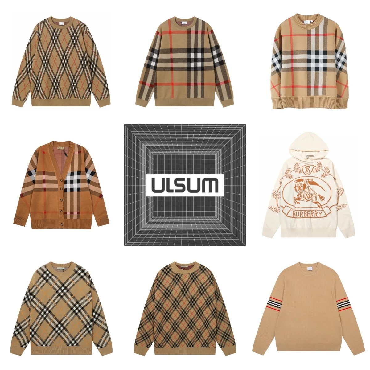 Burberry Check Pattern Sweaters and Cardigans [40 styles]