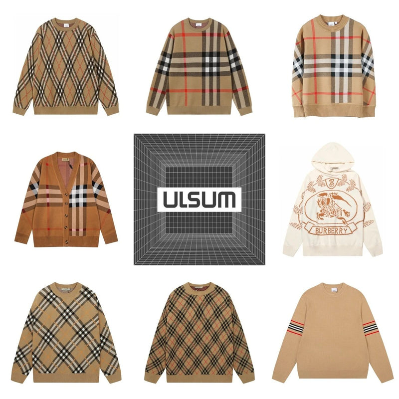 Burberry Check Pattern Sweaters and Cardigans [40 styles]