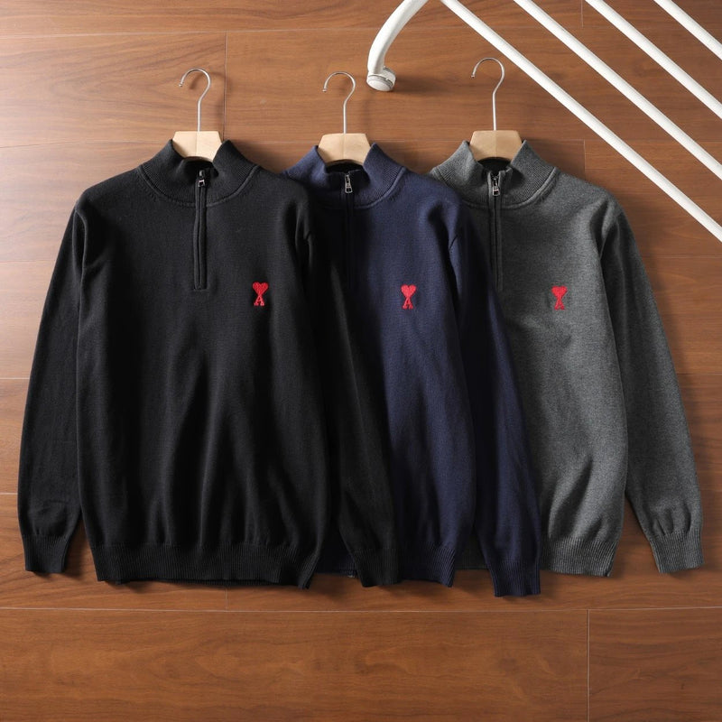 AMI Paris Heart Zip Sweater [3 styles]