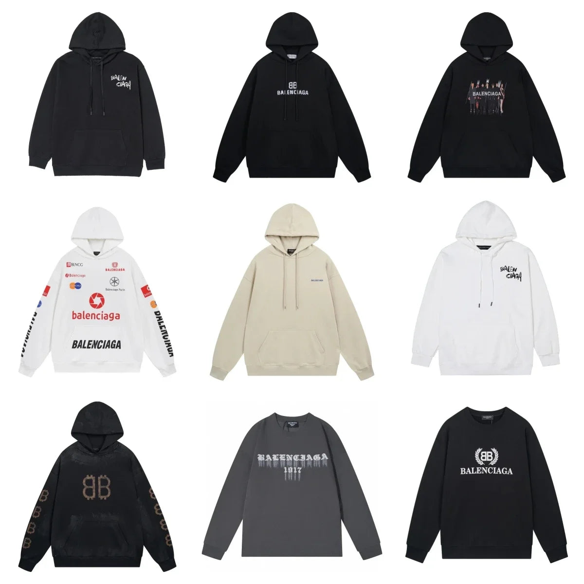 Balenciaga Hoodies & Sweatshirts [Multiple Designs Including Logo, Racing, and Graphic Prints]