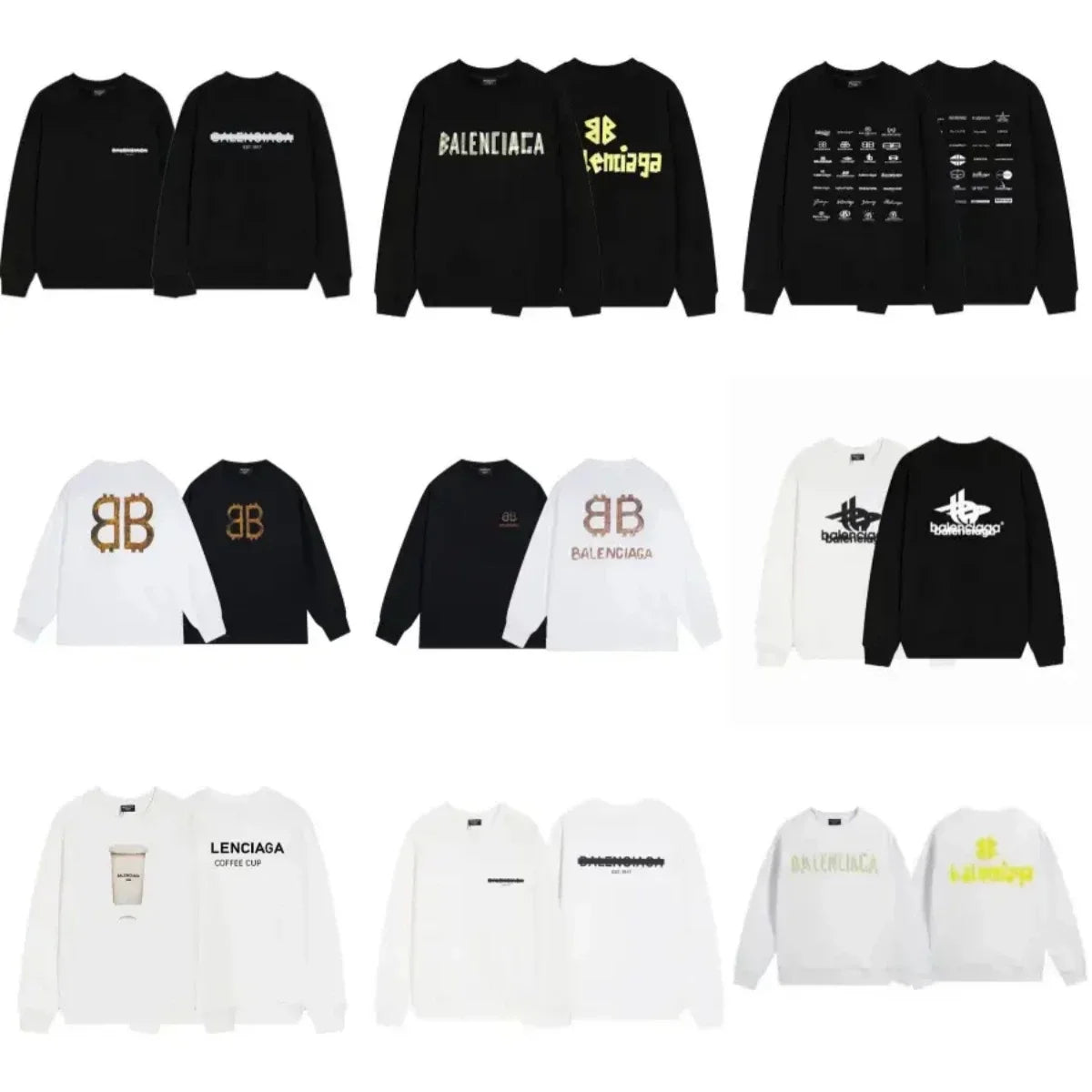 Balenciaga Logo Print Sweatshirts [Multiple Styles]