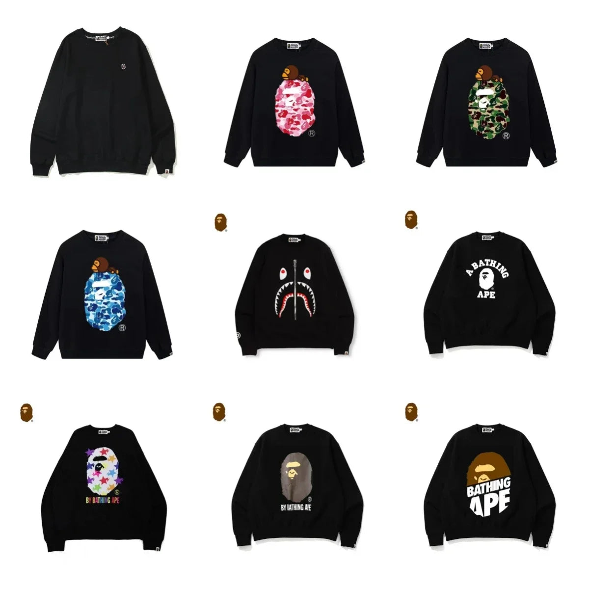 BAPE 1st Camo Shark 3D Ape Head Hoodie [9 Styles]