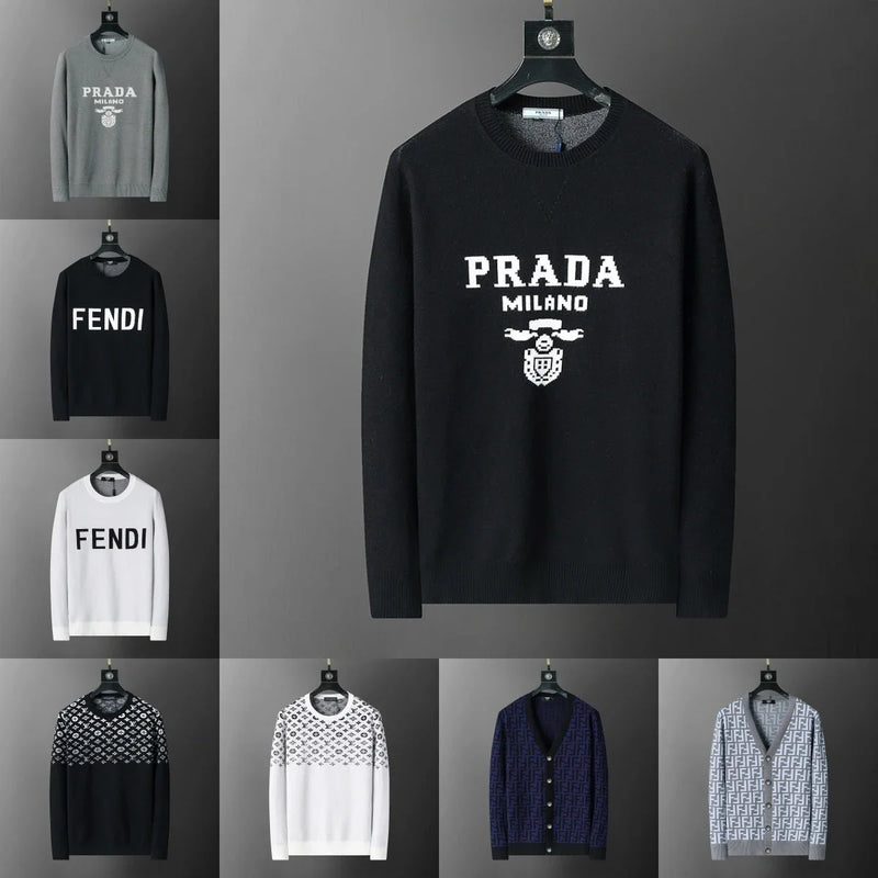 Prada Milano Sweater [Multiple Styles Including Fendi & LV Print Variants]