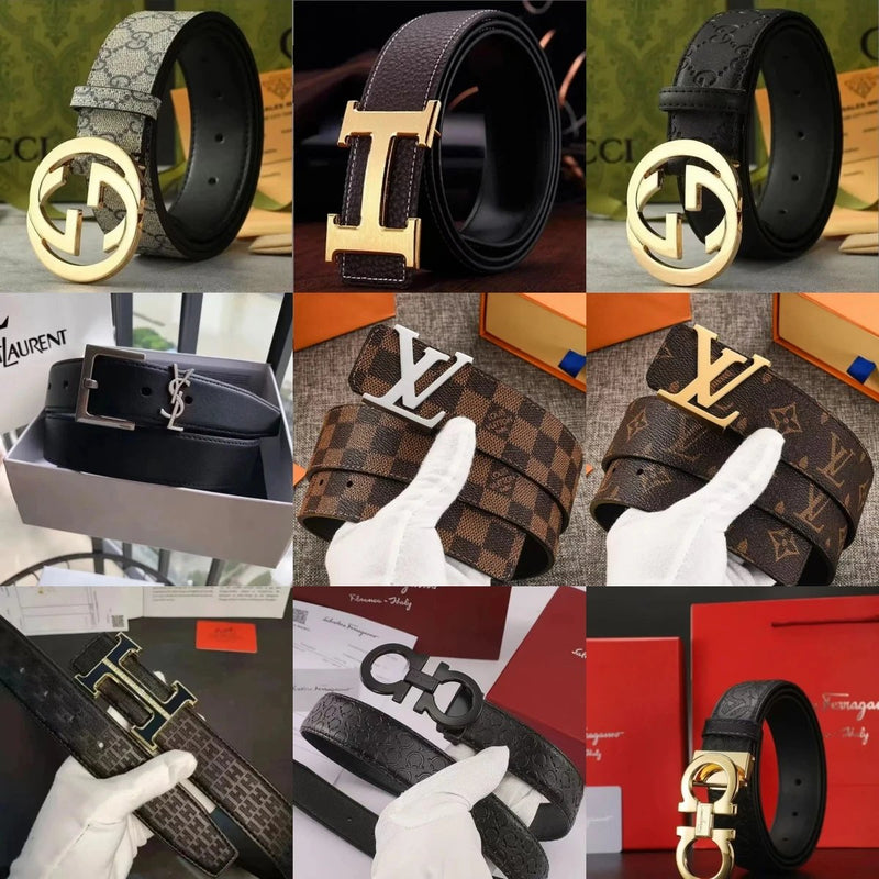 Gucci GG Supreme Belt / Hermès H Buckle Belt / Louis Vuitton Monogram Belt / Saint Laurent YSL Belt / Ferragamo Gancini Belt [40 styles]