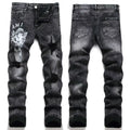 Amiri Angel Print Distressed Jeans