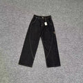 Mertra [Model Name Not Visibly Identifiable] Wide Leg Denim Pants with Embroidered Logo [3 styles]
