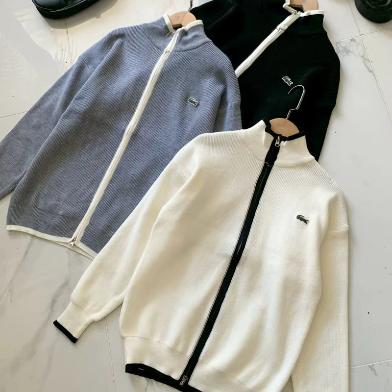 Lacoste Ribbed Zip-Up Sweater [3 styles]