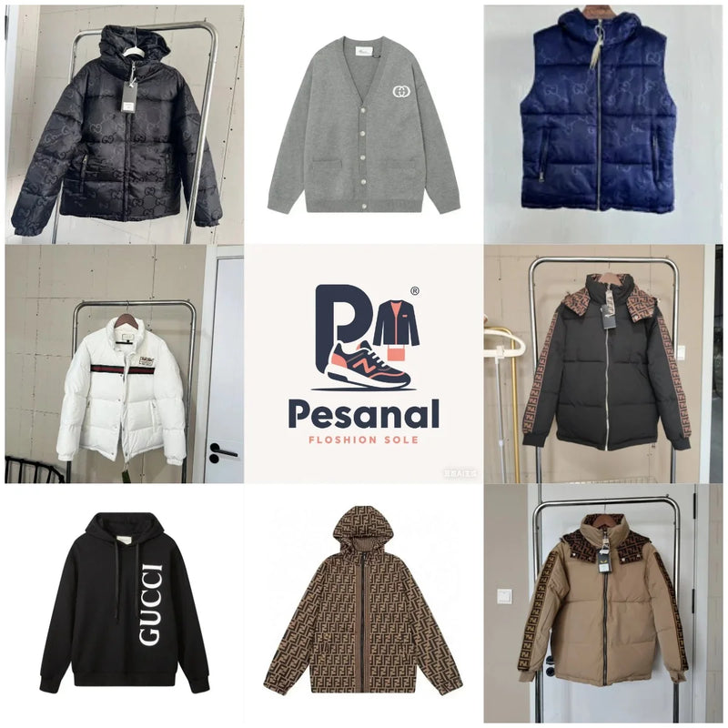 Fendi FF Logo Down Jacket & Gucci GG Supreme Vest Hoodie Jacket | 7571408365