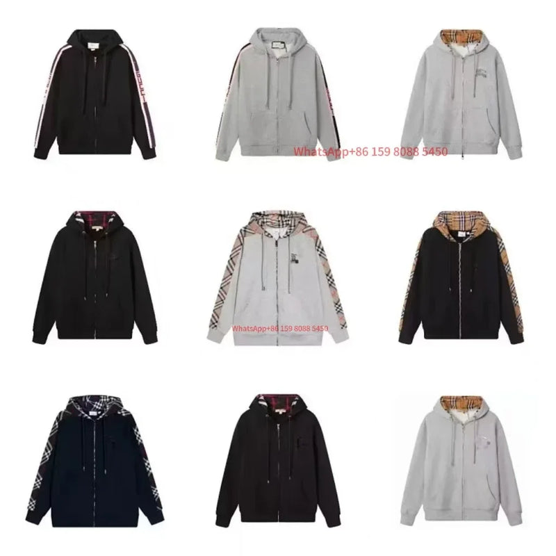 Burberry Check Print Hooded Sweatshirt