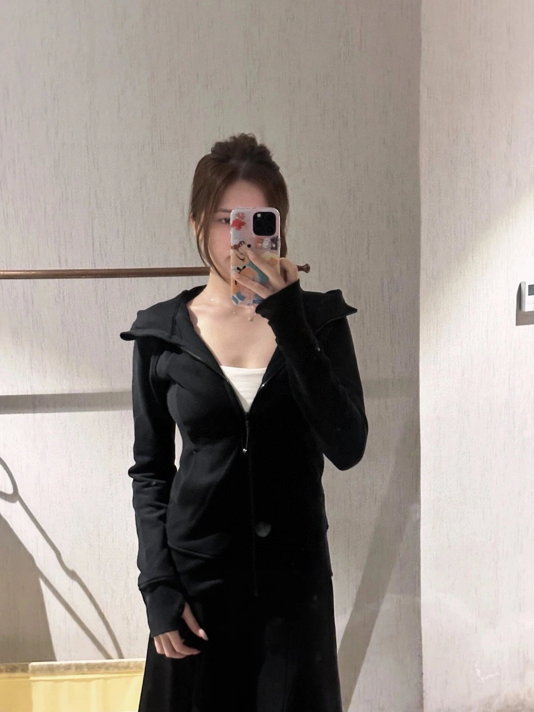 Black Hooded Zip-Up Sweatshirt [2 styles]